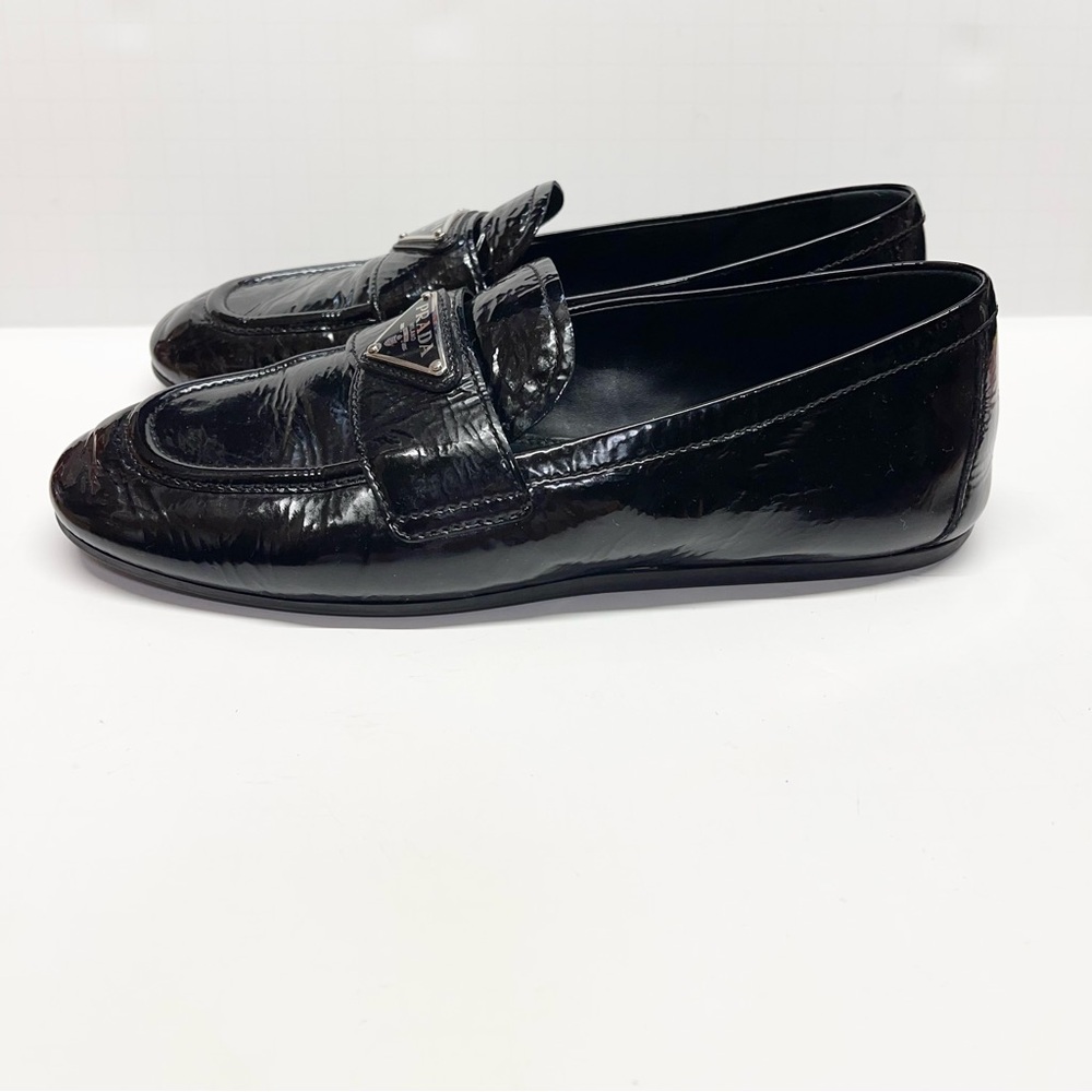 Prada Patent Leather Loafers Black Women’s Size 37 - Picture 5 of 10